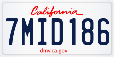 CA license plate 7MID186