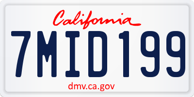 CA license plate 7MID199