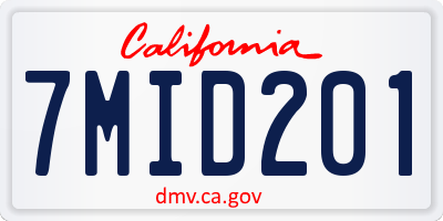 CA license plate 7MID201