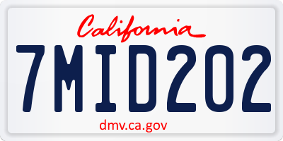 CA license plate 7MID202