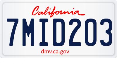 CA license plate 7MID203