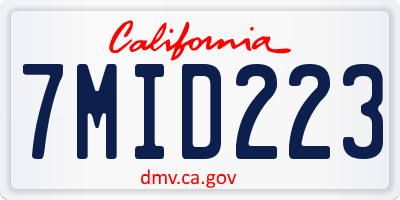CA license plate 7MID223