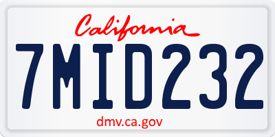 CA license plate 7MID232