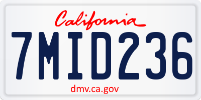 CA license plate 7MID236