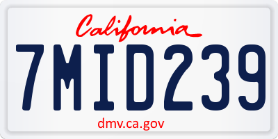 CA license plate 7MID239