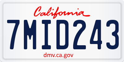 CA license plate 7MID243