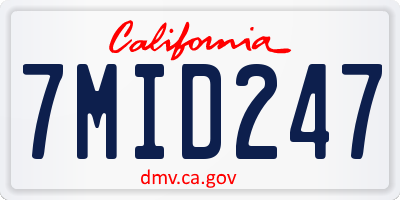 CA license plate 7MID247