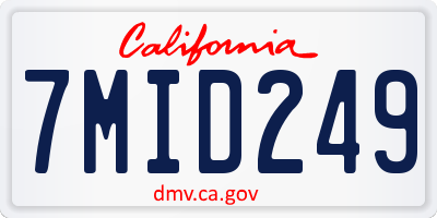 CA license plate 7MID249