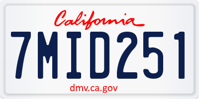 CA license plate 7MID251