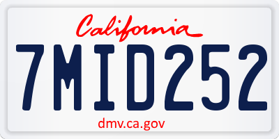 CA license plate 7MID252