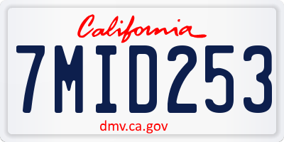CA license plate 7MID253