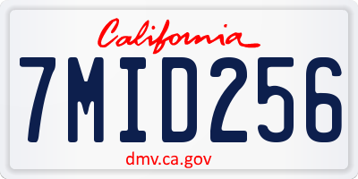 CA license plate 7MID256