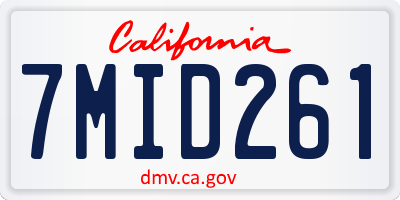 CA license plate 7MID261