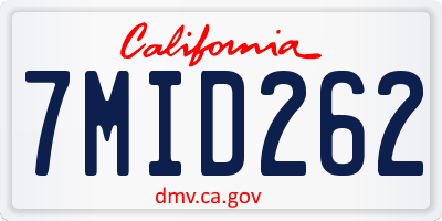 CA license plate 7MID262