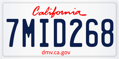 CA license plate 7MID268