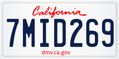 CA license plate 7MID269