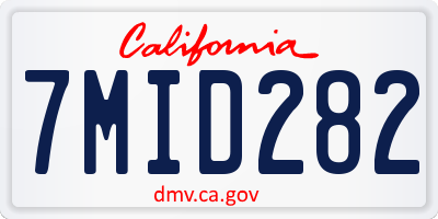 CA license plate 7MID282