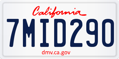CA license plate 7MID290