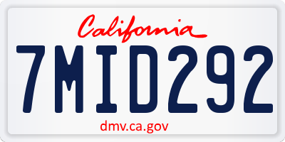 CA license plate 7MID292