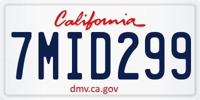 CA license plate 7MID299
