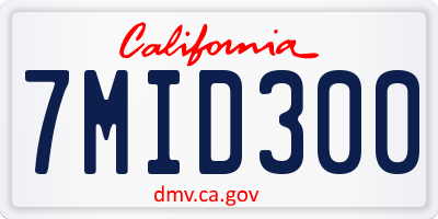 CA license plate 7MID300