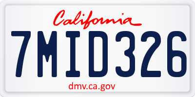 CA license plate 7MID326