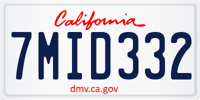 CA license plate 7MID332