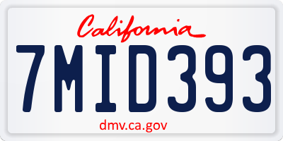 CA license plate 7MID393