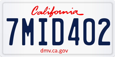 CA license plate 7MID402