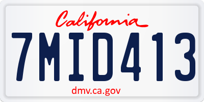 CA license plate 7MID413