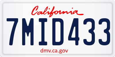 CA license plate 7MID433