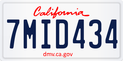 CA license plate 7MID434
