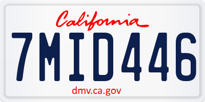 CA license plate 7MID446