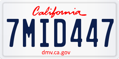 CA license plate 7MID447