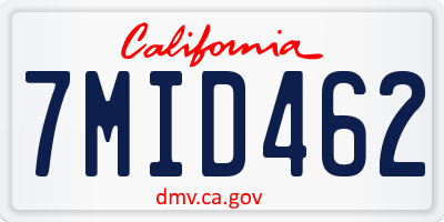 CA license plate 7MID462