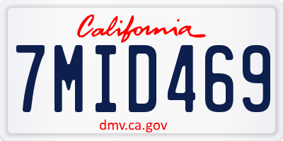 CA license plate 7MID469