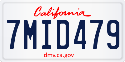 CA license plate 7MID479