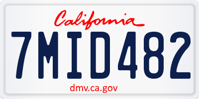 CA license plate 7MID482