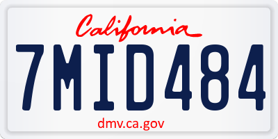 CA license plate 7MID484