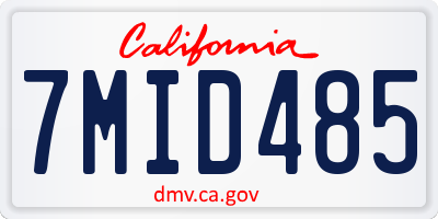CA license plate 7MID485