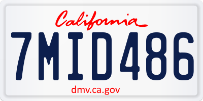 CA license plate 7MID486