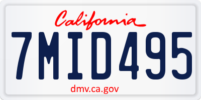 CA license plate 7MID495