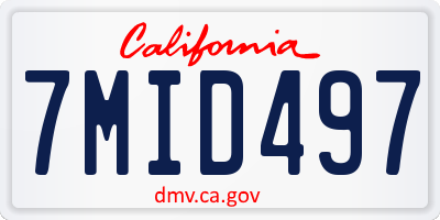 CA license plate 7MID497