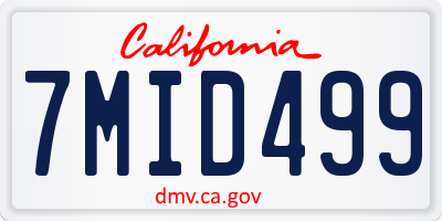 CA license plate 7MID499