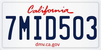 CA license plate 7MID503