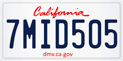 CA license plate 7MID505