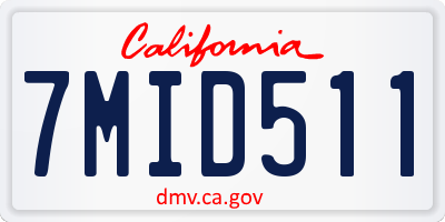 CA license plate 7MID511