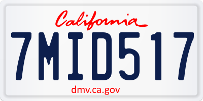 CA license plate 7MID517