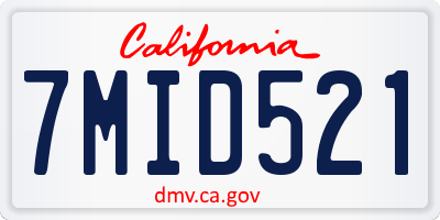CA license plate 7MID521