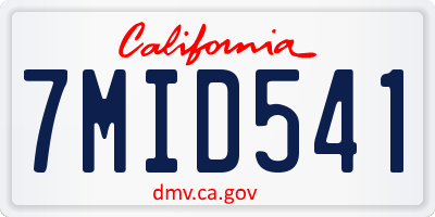 CA license plate 7MID541